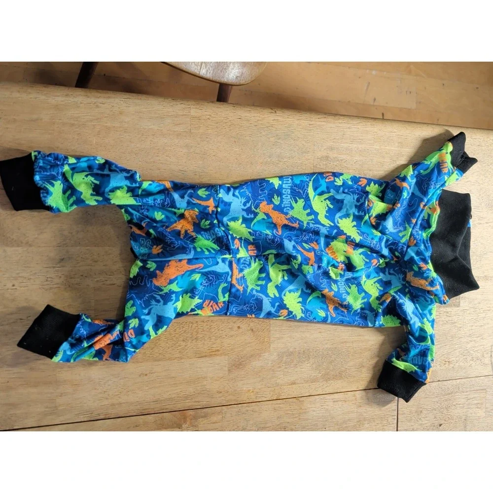 Dog Surgical Recovery Suit One Piece Dog Cone Alternative‎ Dinosaur XL